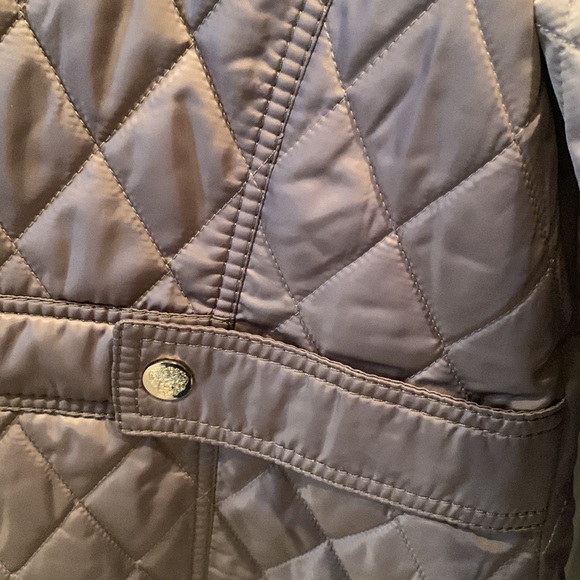Vince Camuto Quilted Jacket Zip Front Polyester Khaki Beige Sz L Fall jacket - Picture 9 of 10